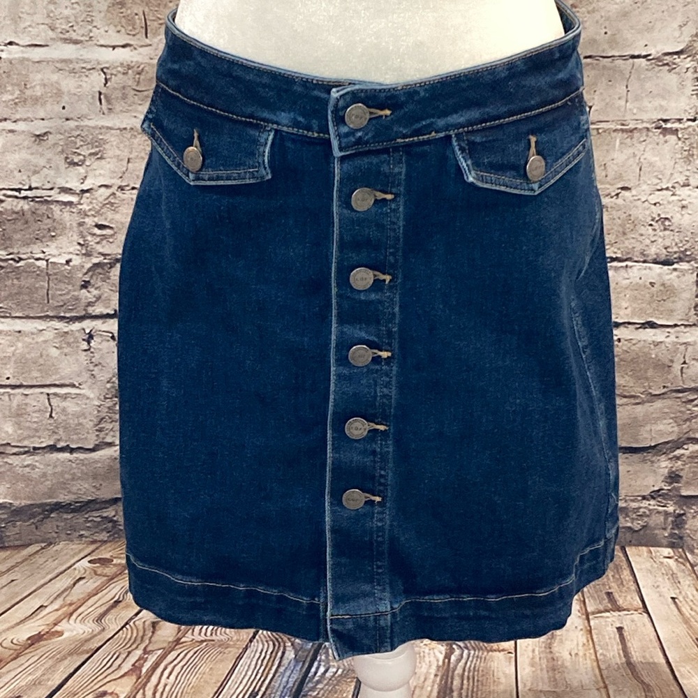 NWOT- Loft Denim Button-Front Skirt